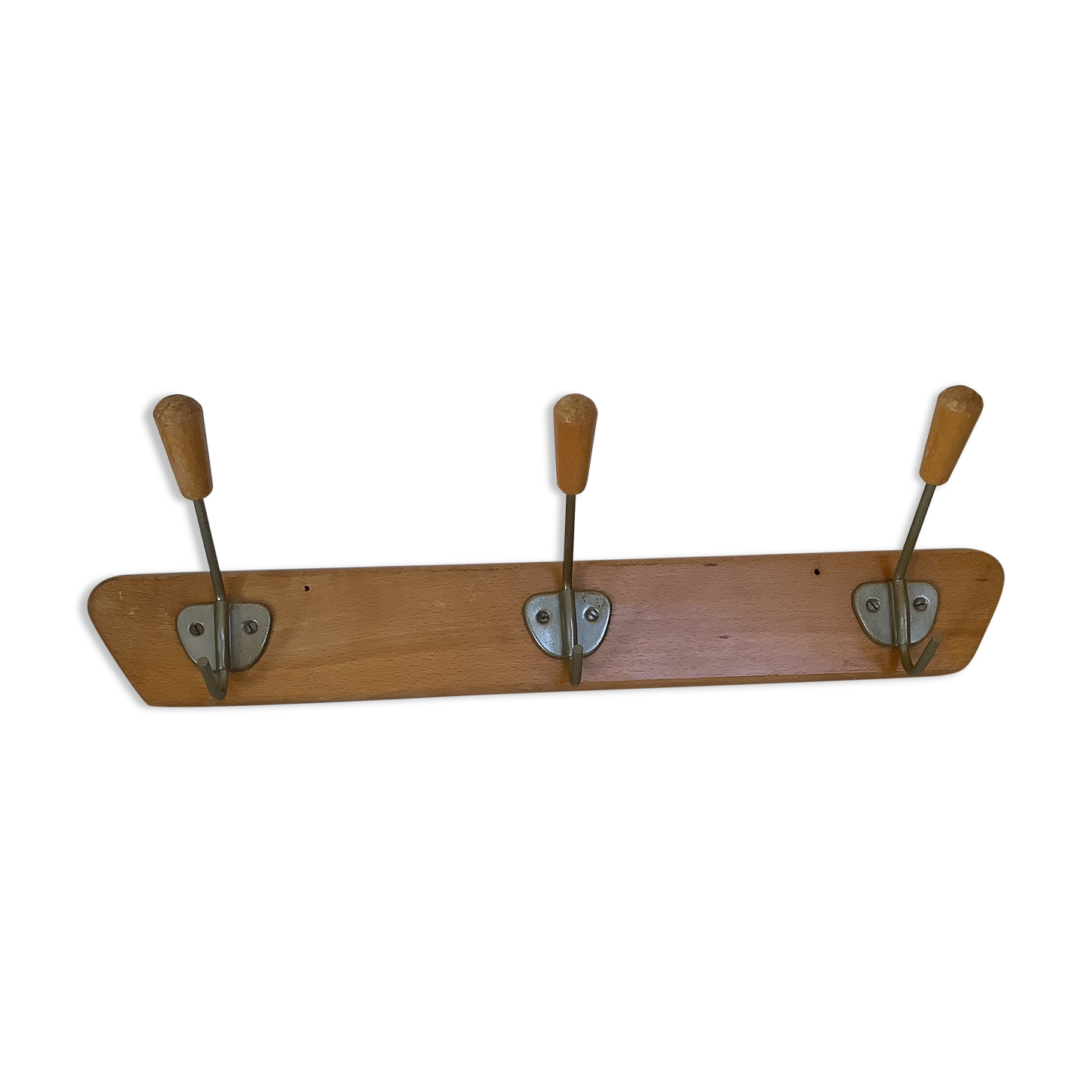 Wooden coat rack wall 3 hooks