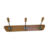 Wooden coat rack wall 3 hooks