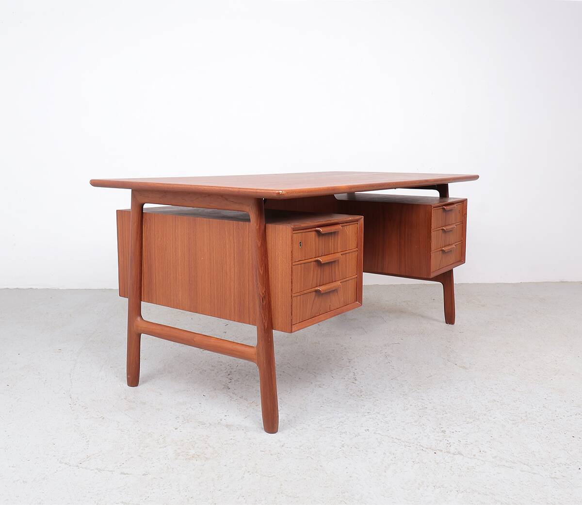 Omann Jun teak desk model 75, 1960s