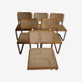 Lot de 6 chaises design par Marcel Breuer modèle B32