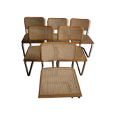Lot de 6 chaises design par Marcel Breuer modèle B32