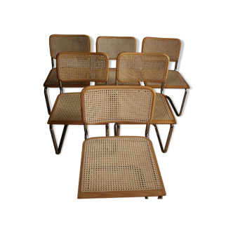 Lot de 6 chaises design par Marcel Breuer modèle B32