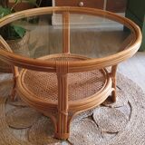 Glass and canning coffee table