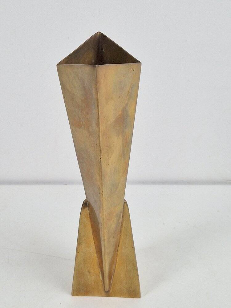 Art Deco Cubist Brass Vase from WMF, 1930s