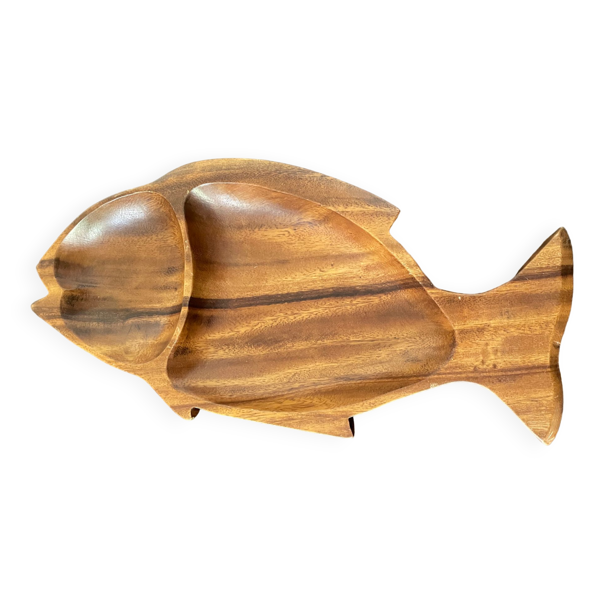Wooden fish shaped dish