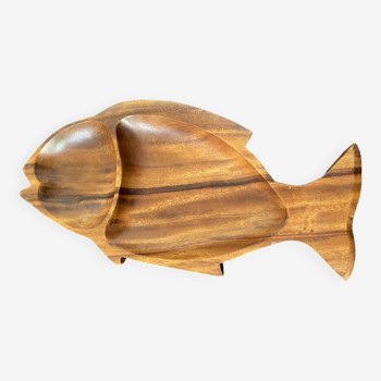 Plat en bois en forme de poisson
