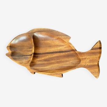 Fish-shaped wooden dish