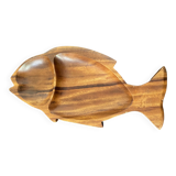 Wooden fish shaped dish