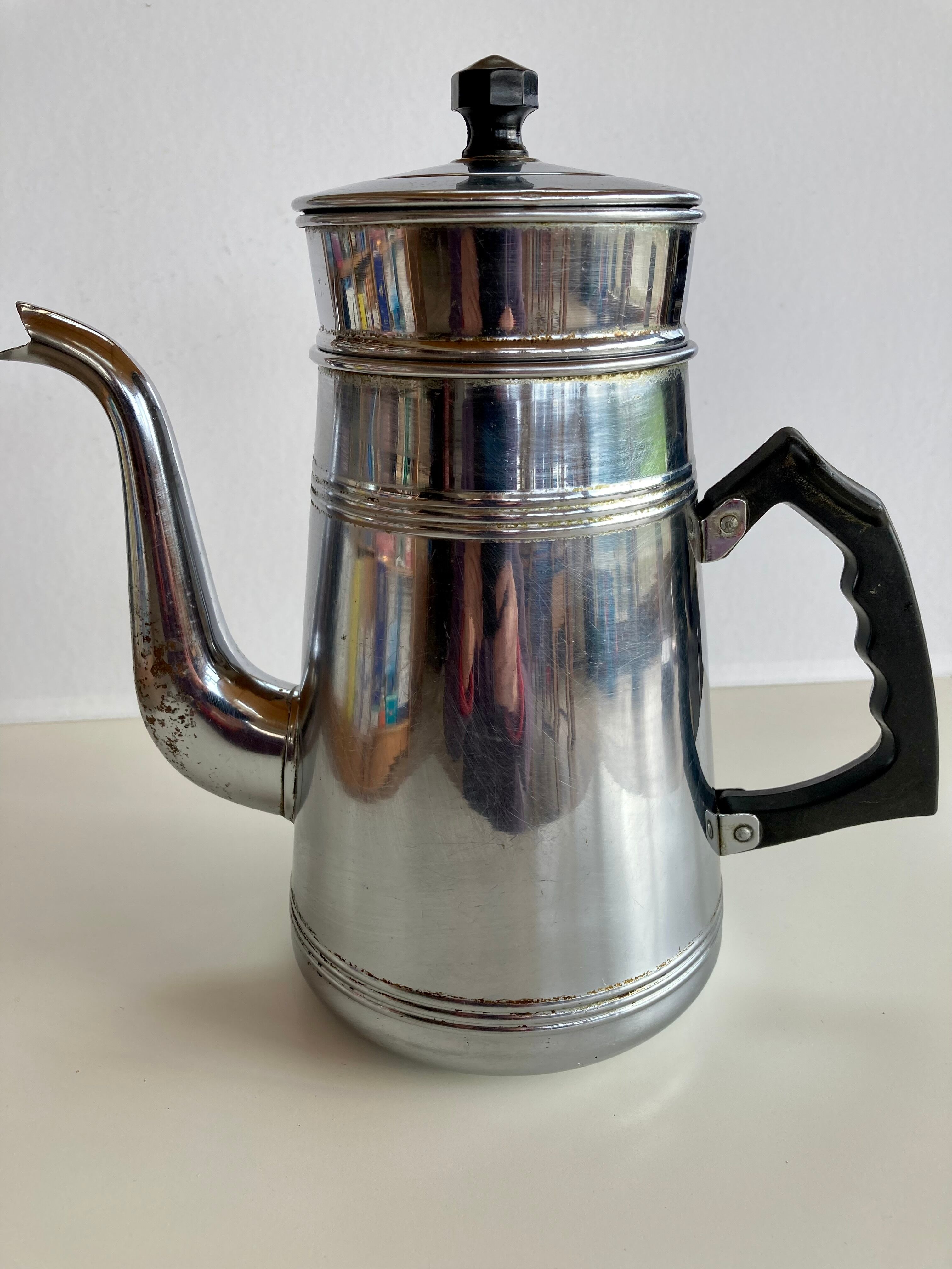 Stainless steel coffee maker 60s brand ALSA (pure copper nickel chrome)
