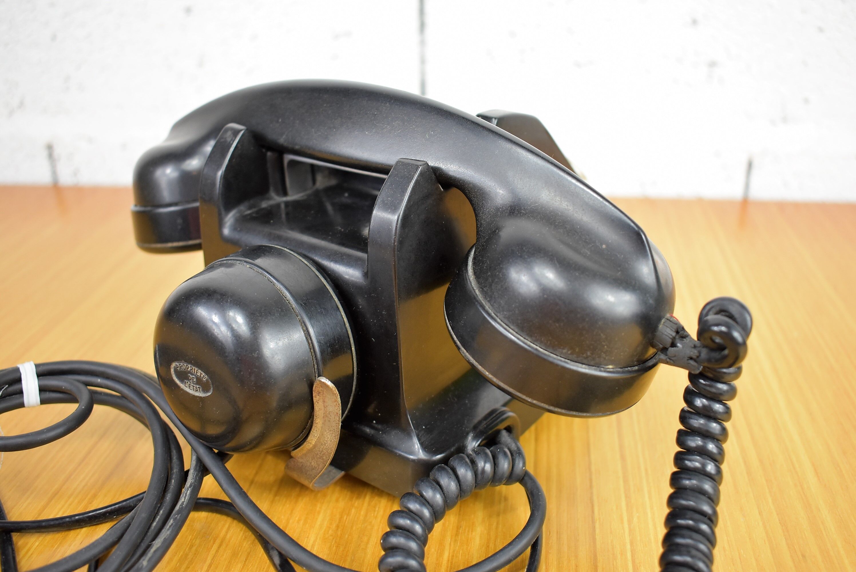 Old black Bakelite phone