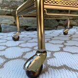 Golden dessert with wheeled glass tray