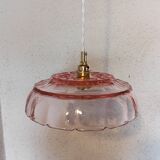 Vintage pink glass pendant light