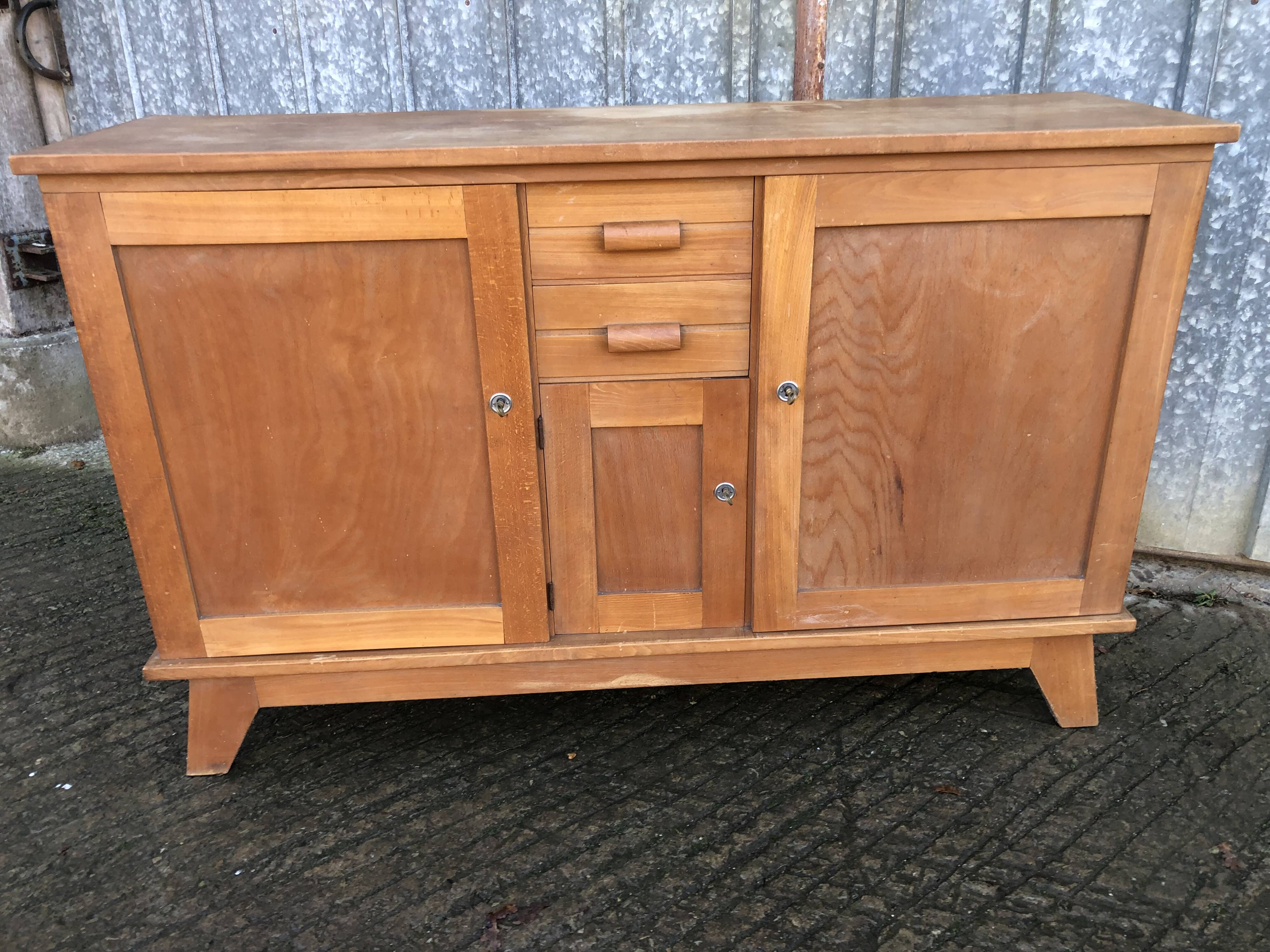 Buffet René Gabriel en hêtre et cp hêtre d’époque reconstruction