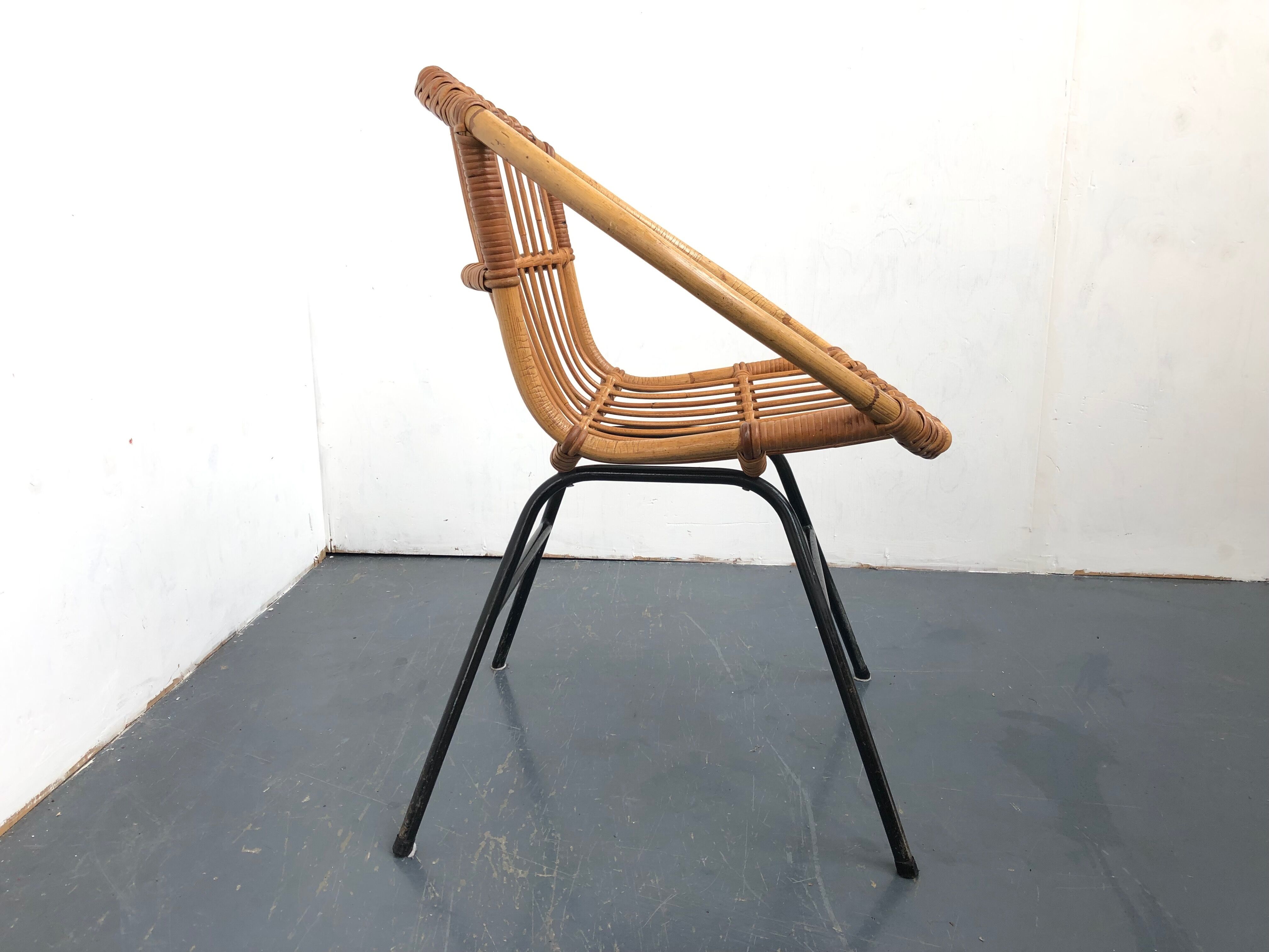 Rattan fifties chair
