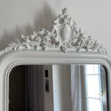 Late 19th century mirror with decorated pediment - 130x70