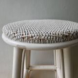White rattan stool