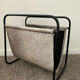Vintage magazine holder in metal and leather