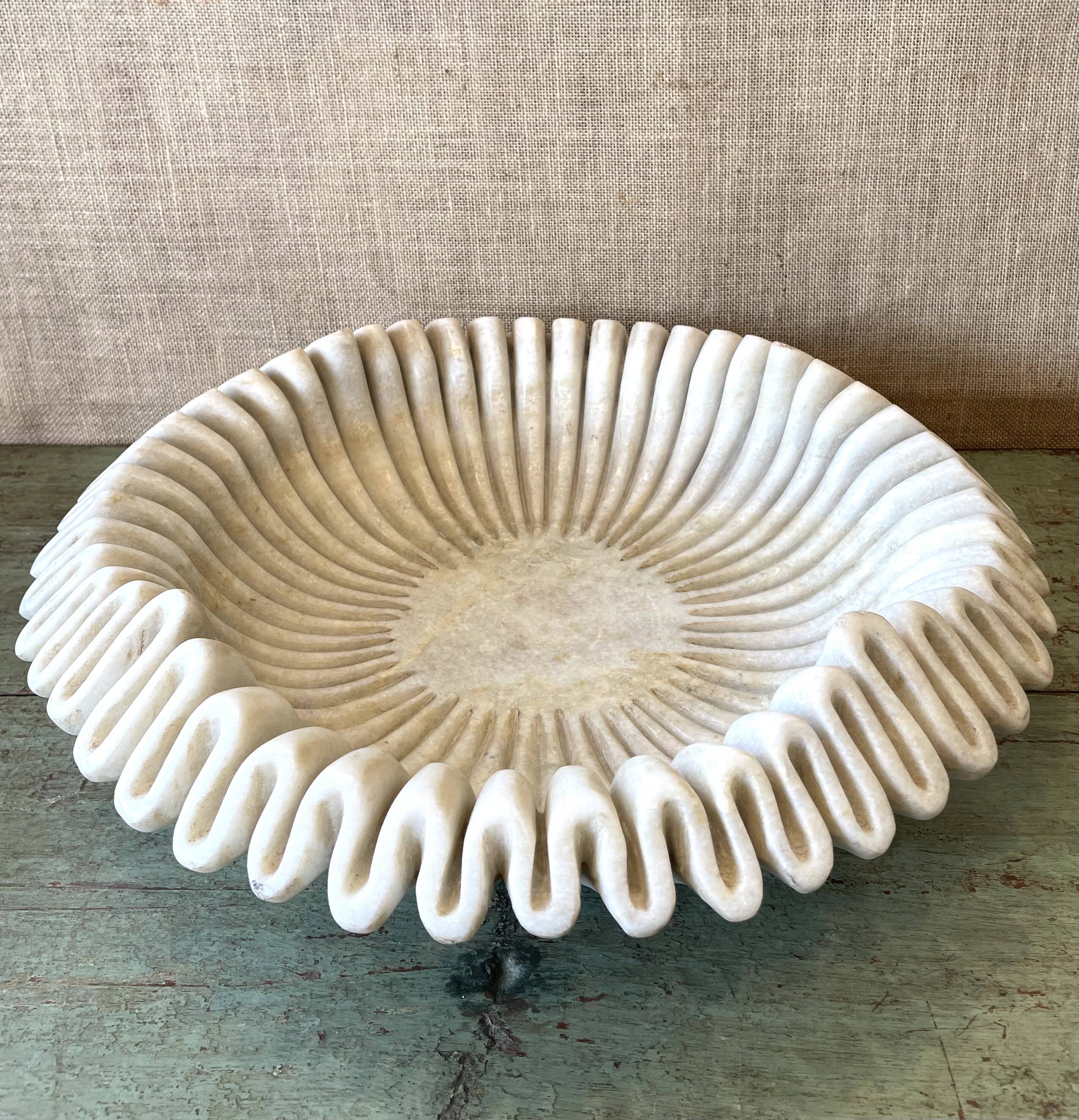 Hand-carved marble platter