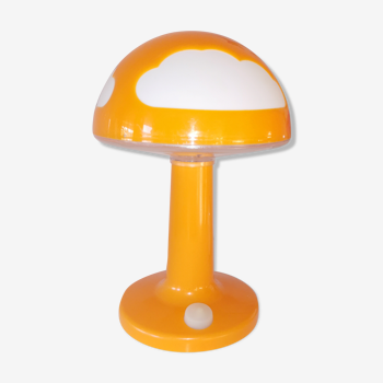 Lampe champignon, nuage orange Skojig, design Henrik Preutz pour Ikea, 1990