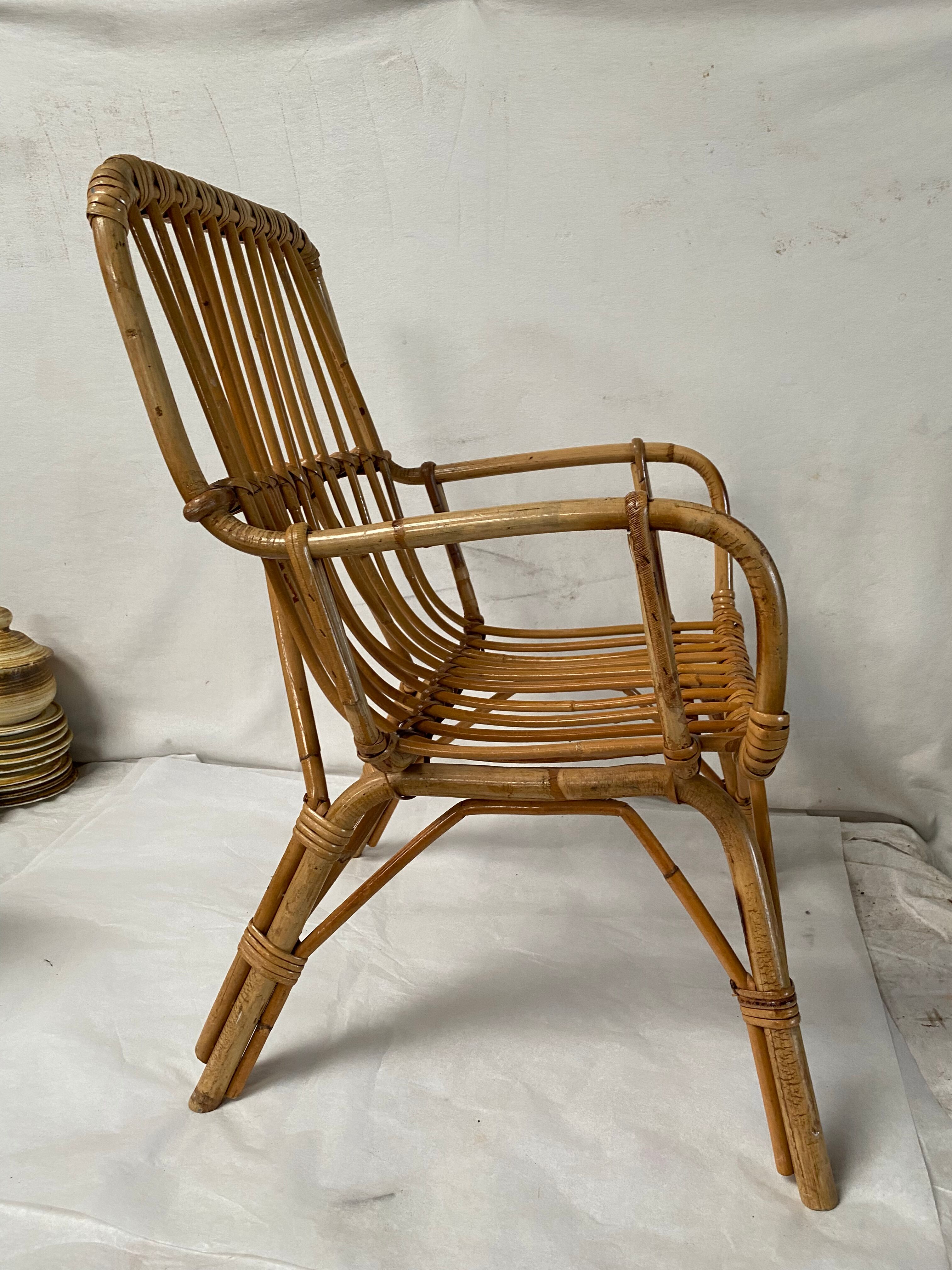 Vintage rattan children's chair