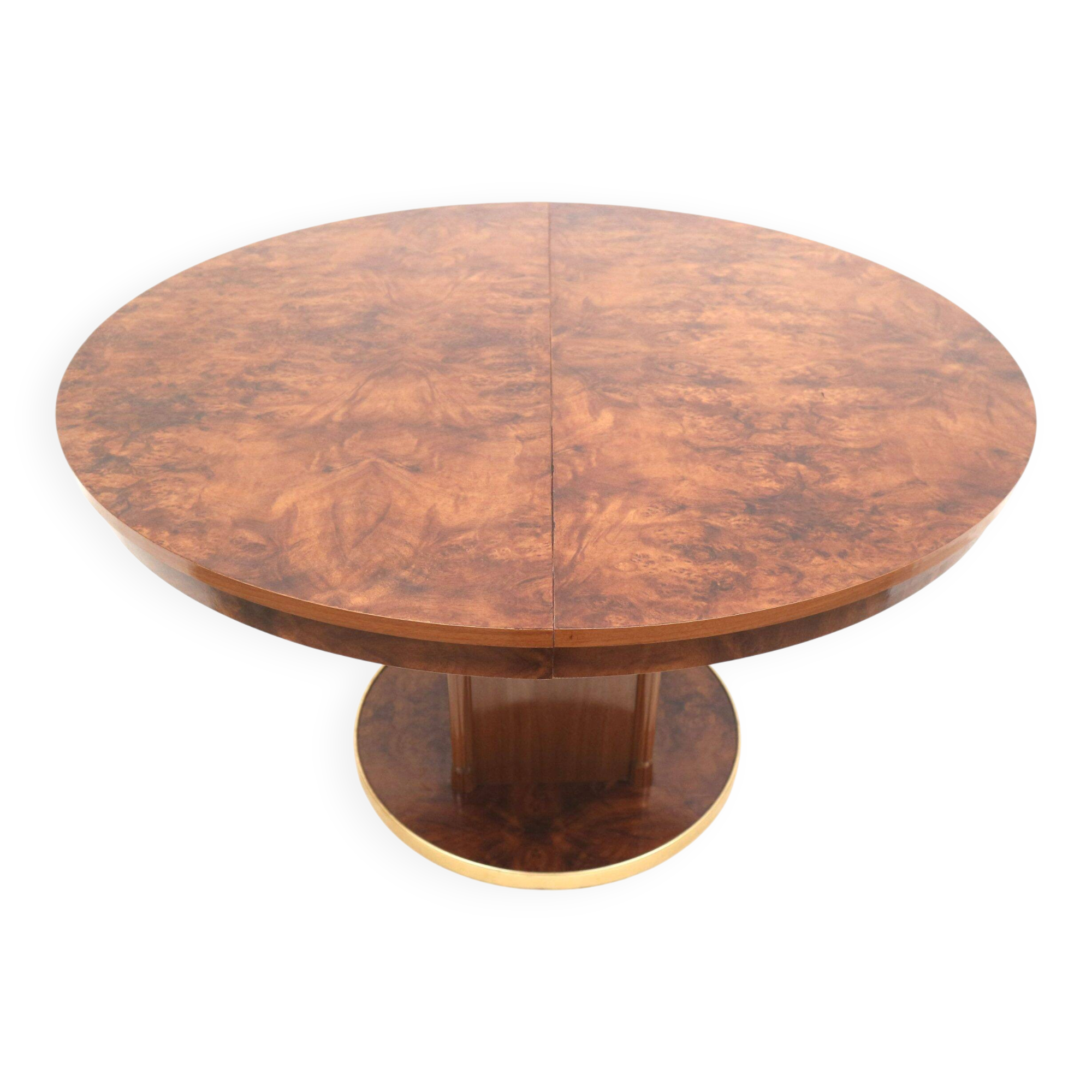 Elegant vintage Art Deco extendable round dining table