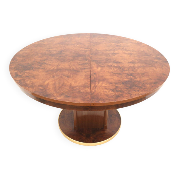 Table à manger ronde extensible Art Déco vintage élégante