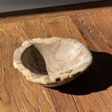 Round beige petrified wood bowl D21- 3780