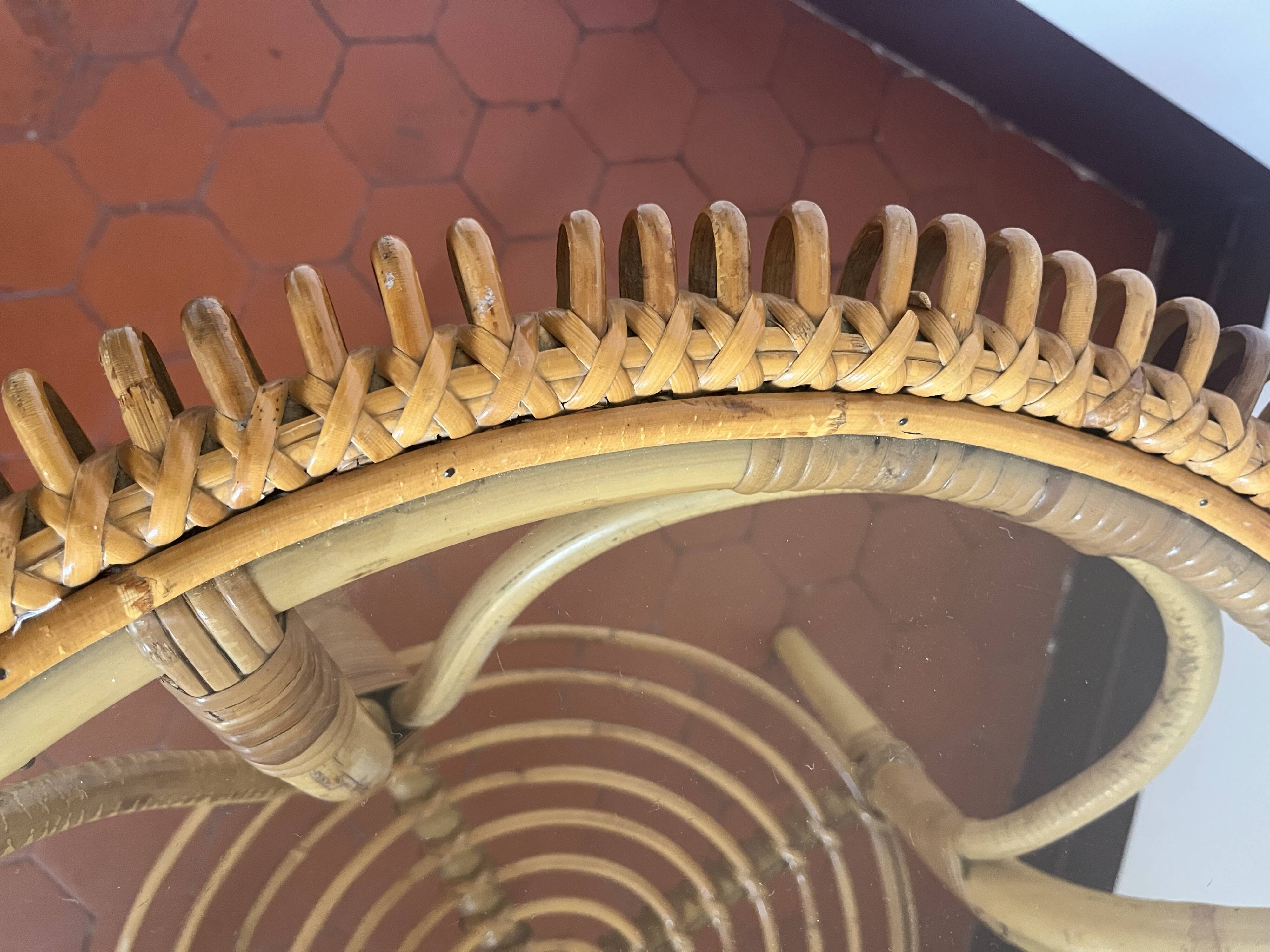 1960s rattan round table