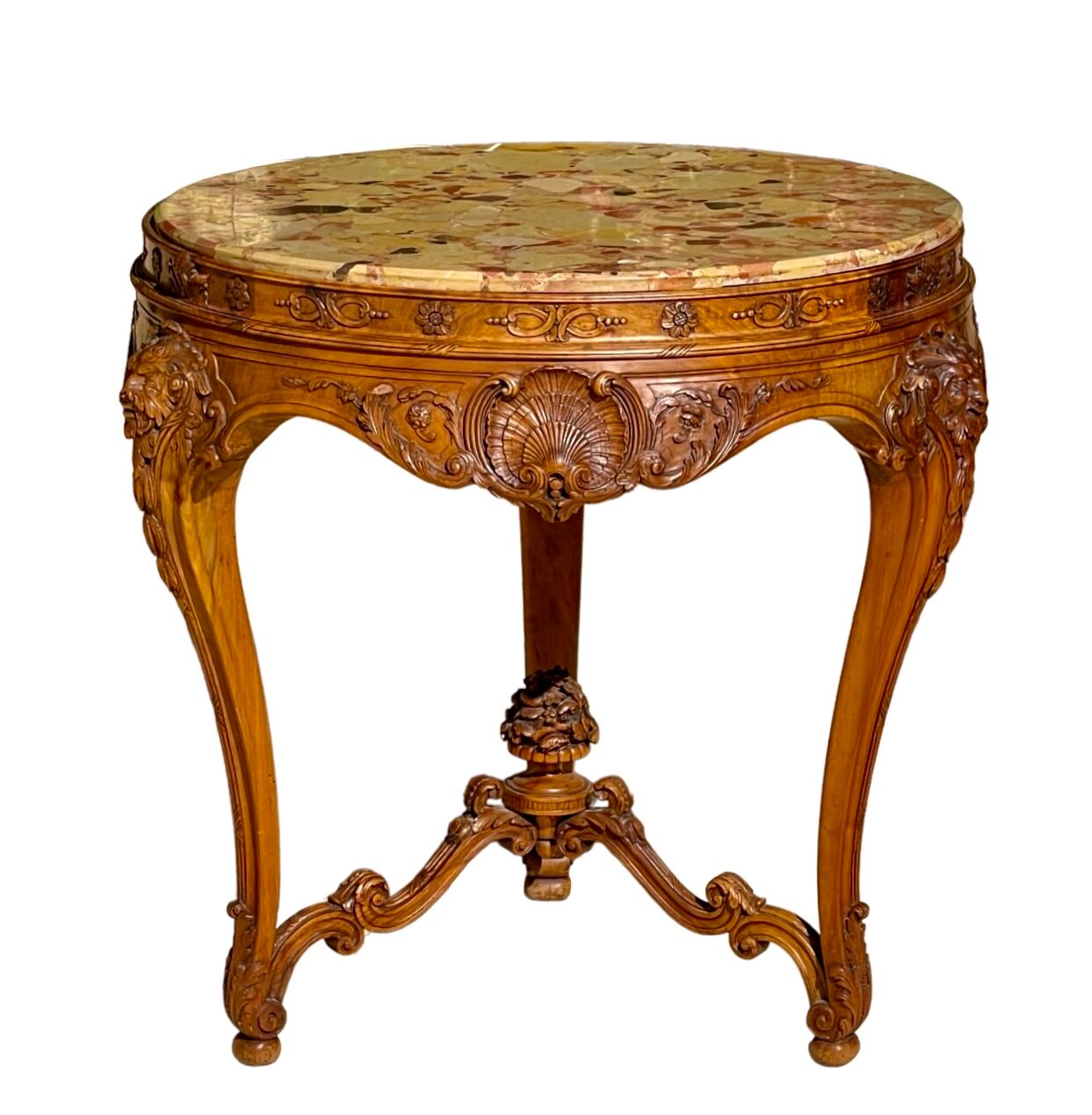 Louis XV Style Walnut Pedestal Table