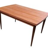 Table à manger scandinave extensible vintage 1960 rectangulaire teck