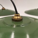 Enameled sheet metal pendant lights