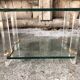 Pair bedside design plexi + brass + vintage glass trays