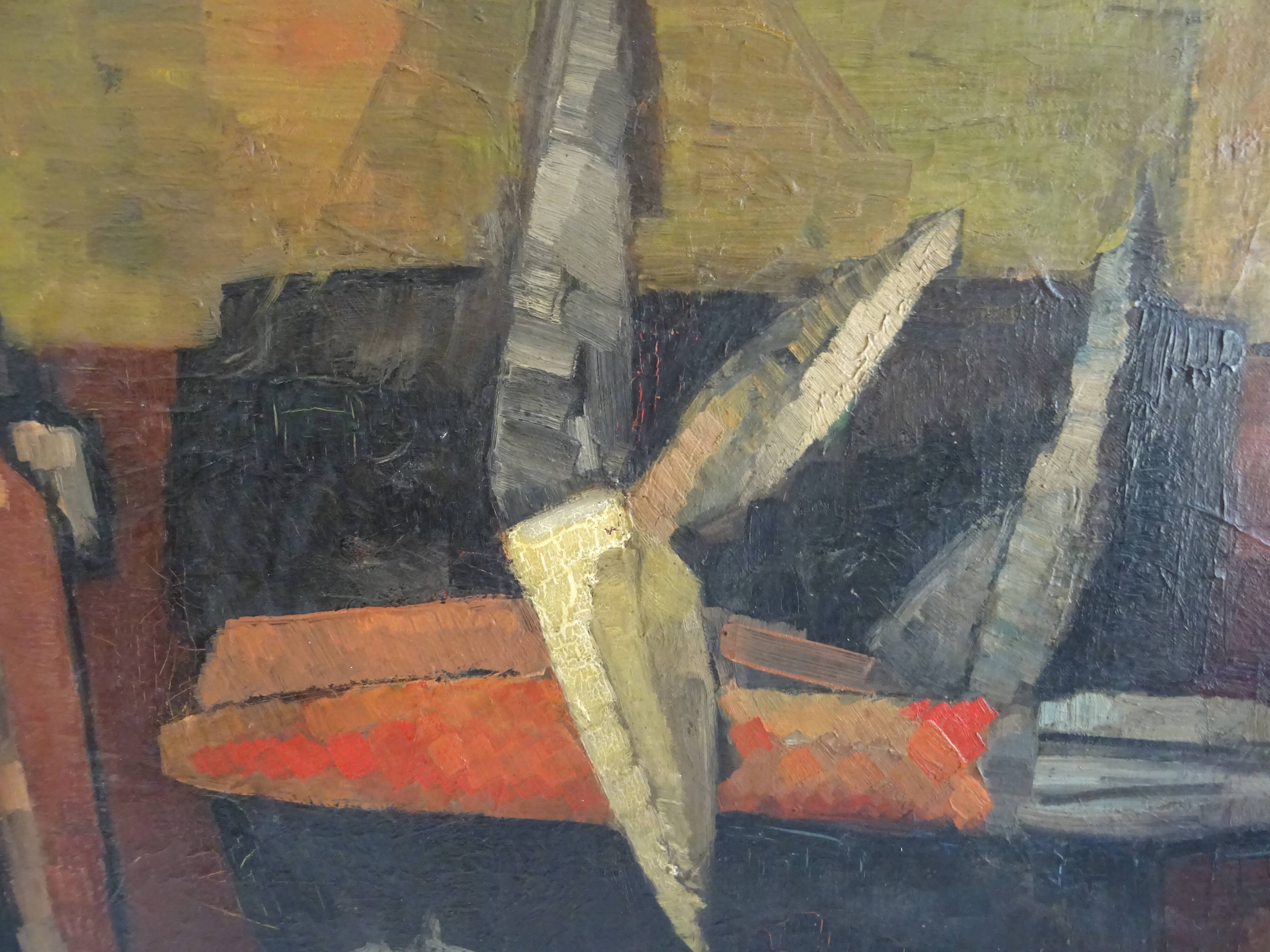 Cubist painting still life oil on canvas Thérèse Martin