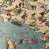Old poster illustrated map of Brittany 1939 - JP Pinchon