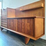 Guillerme et Chambron high sideboard, bar buffet, vintage secretary