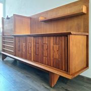 Guillerme et Chambron high sideboard, bar buffet, vintage secretary