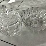 Set of Bohemian crystal salad bowls and candy dishes