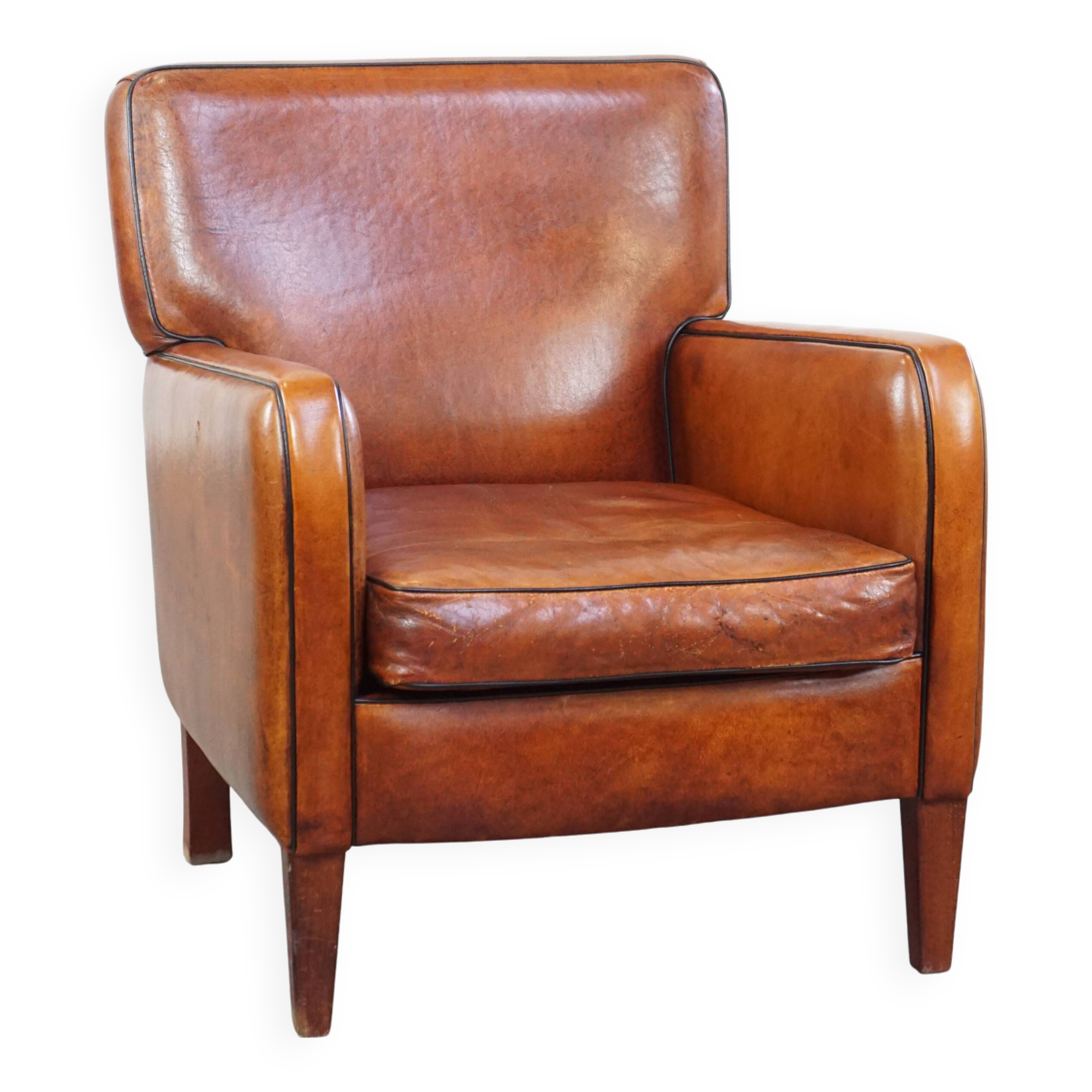 Sheepskin leather armchair