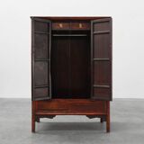 Large wooden Chinese 19th Century Qing Dynasty Wedding or Tapering Cabinet