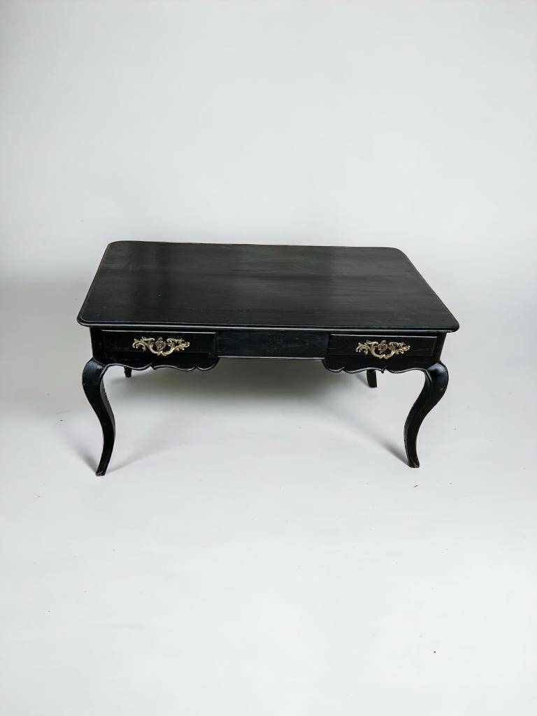 Louis XV Style Flat Desk Black Lacquered 19th Century