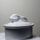 Large vintage white earthenware terrine with hare or rabbit head