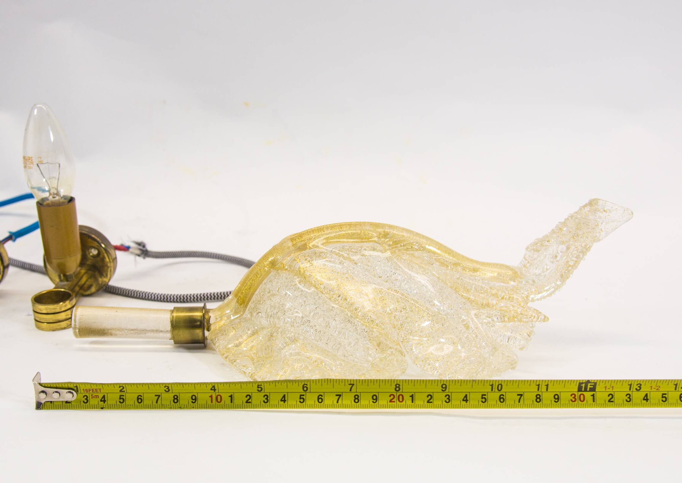 Barovier & Toso wall sconces| Set of 2 | Gold flake glass | Vintage 70's