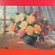 Still life oil on flower bouquet panel