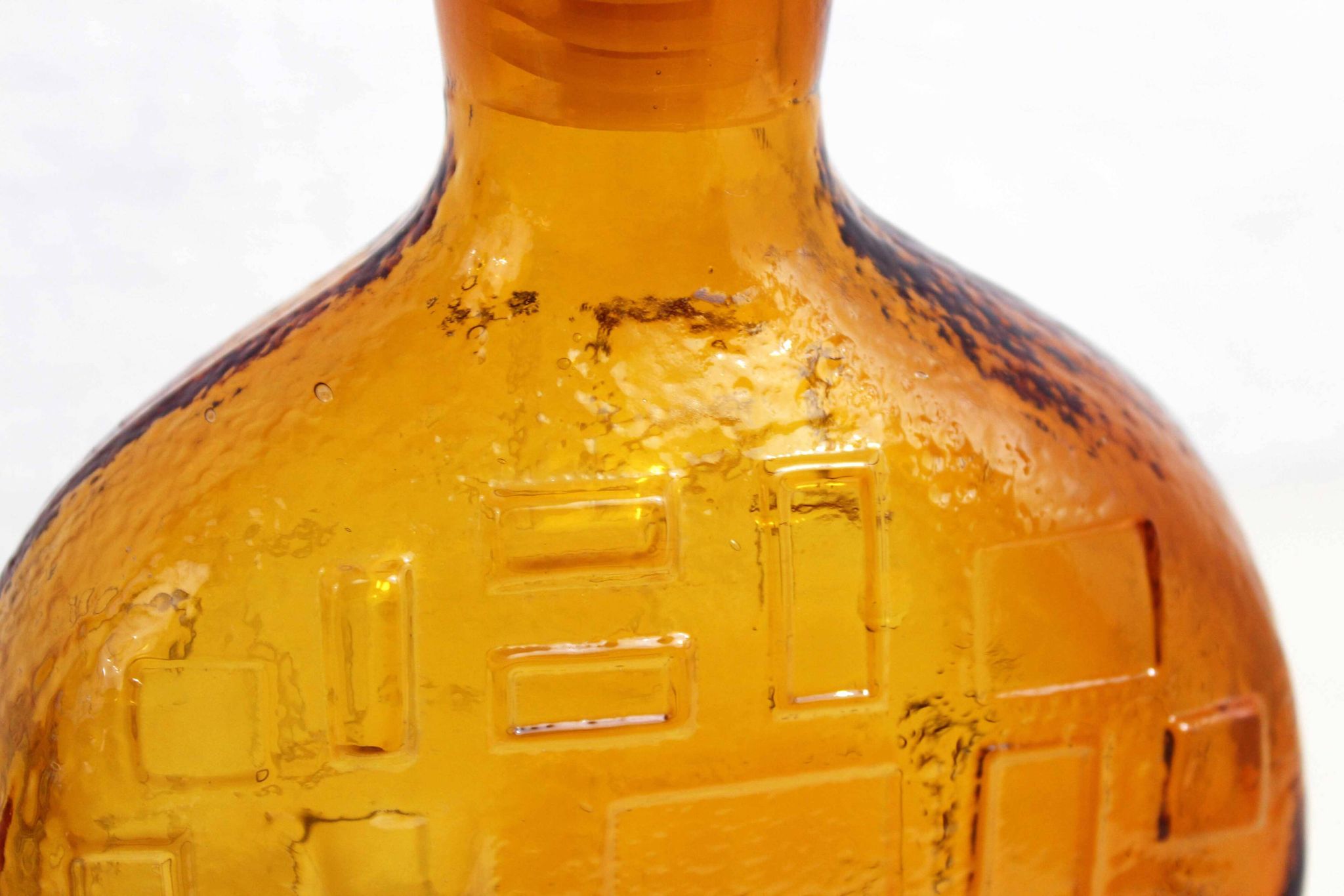 Carafe en verre ambré Empoli, Italie 1960