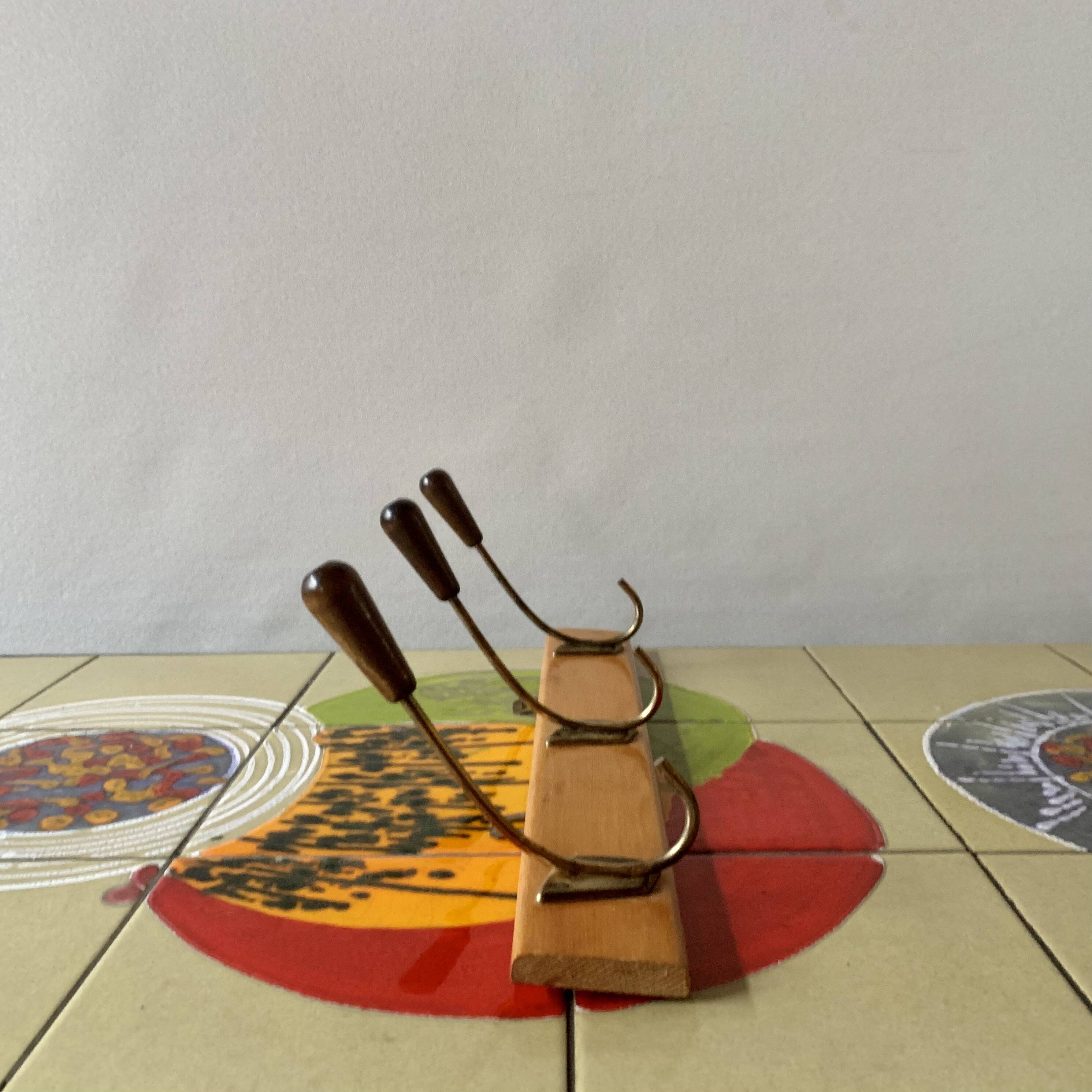 Vintage wall coat rack - 3 hooks