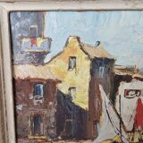 Oil Painting on Cardboard Saint Tropez - La Ponche signed Louis Millet - 60's