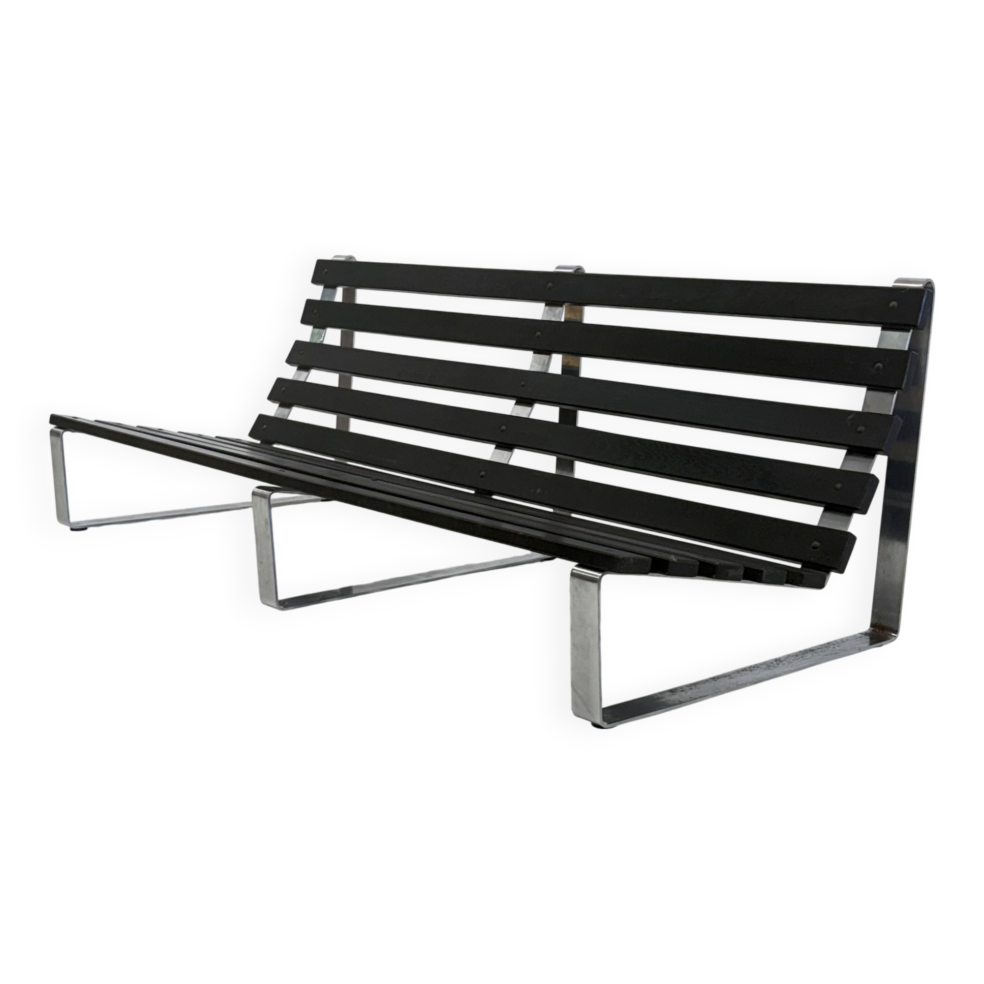 Banc à lattes vintage par Kho Liang Ie pour Artifort