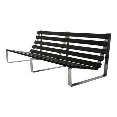 Banc à lattes vintage par Kho Liang Ie pour Artifort