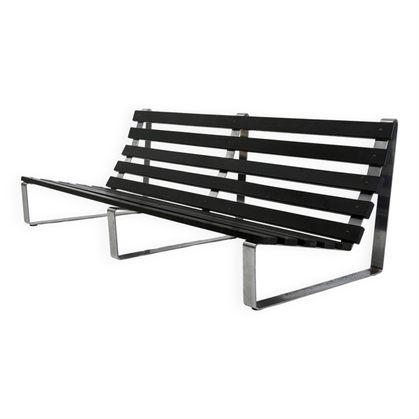 Banc à lattes vintage par Kho Liang Ie pour Artifort