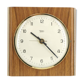 60s wall clock in wood and brass Diehl